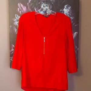 Express Red Zipper Top